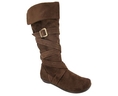 Strappy Slouch Buckle Boot 8 BROWN ( Riding shoe Glaze )