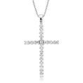 14k White Gold Cross Diamond Pendant Necklace (GH, SI3-I1, 0.25 carat) ( Diamond Delight pendant )