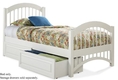 Full Size Windsor Style Platform Bed with Footboard White Finish 