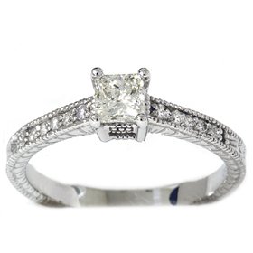 .50CT Princess Cut Antique Hand Engraved Diamond Ring ( Pompeii3 Inc. ring ) รูปที่ 3