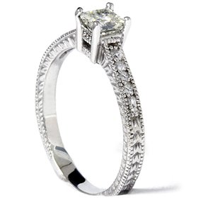 .50CT Princess Cut Antique Hand Engraved Diamond Ring ( Pompeii3 Inc. ring ) รูปที่ 4