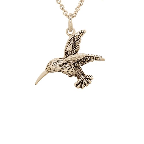 Hummingbird in Flight Pendant with Genuine Marcasite ( Glamour Rings pendant ) รูปที่ 1