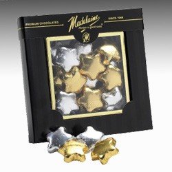 Gold and Silver Stars Solid Milk Chocolate Gift Box (5.5 Oz) ( Madelaine Chocolate Novelties Chocolate Gifts ) รูปที่ 1