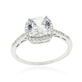 Sterling Silver CZ Square Bridal Engagement Ring ( SilverSpeck.com ring )