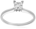 10k White or Yellow Gold Princess Cut Solitaire Diamond Engagement Ring (3/4 ct, J-K Color, I2-I3 Clarity) ( Amazon.com Collection ring )