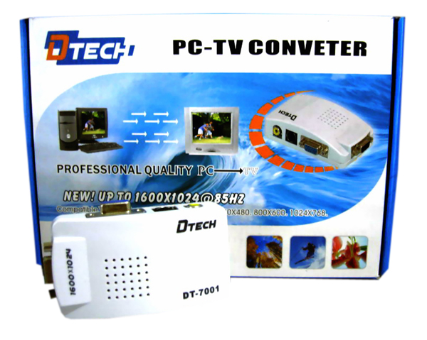 PC TO TV (DTECH) อุปกรณ์แปลงสัญญาณภาพจากหน้าจอคอมหรือโน้ตบุ๊ค ให้ออก TV ฯลฯ เหมาะสำหรับร้านสอน ร้านคาราโอเกะ ฯลฯ รูปที่ 1