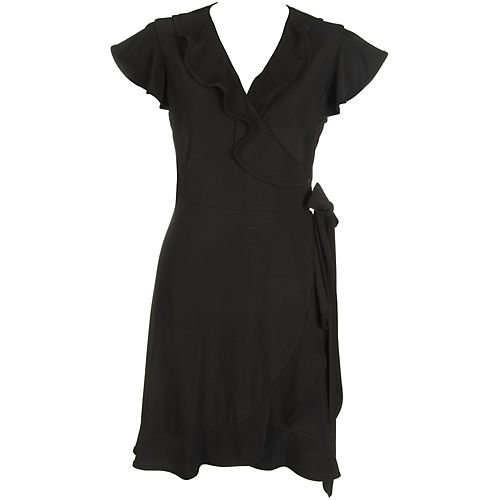 Misses Tiana B Black Ruffle Wrap Dress ( Tiana B Night Out dress ) รูปที่ 1
