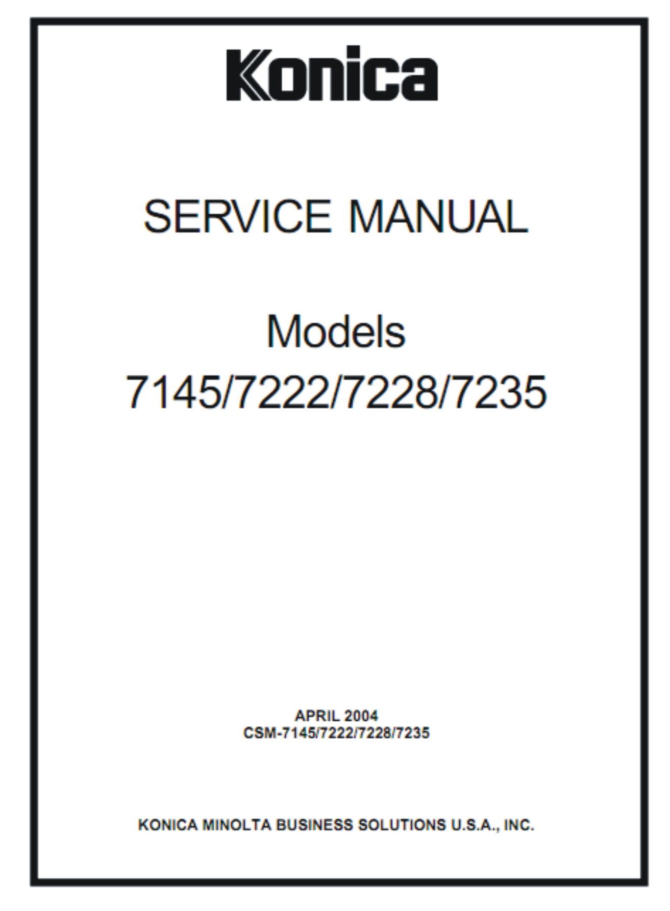 จำหน่าย Service Manual Konica รูปที่ 1