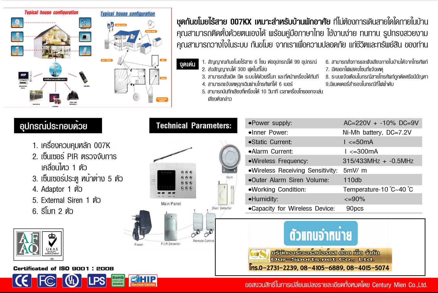 D 32 กันขโมยบ้าน/อาคาร HIP CM007K ราคา 5,000 บาท พร้อมติดตั้ง รูปที่ 3