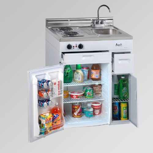 Great Price CK301SHP 30 Complete Compact Kitchen with Refrigerator in White รูปที่ 1