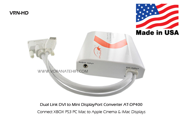 2560x1600 Dual Link DVI to Mini DisplayPort Converter_Adapter_New AT-DP400 รูปที่ 3