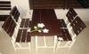 รูปย่อ ขายชุดโต๊ะไม้ จามจุรี สีน้ำตาล ขาดำ เพ้นลายดอกไม้ (มือสองสภาพ 80%) รูปที่1