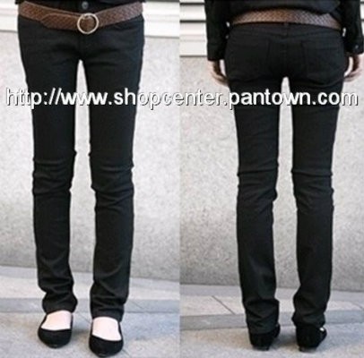 ขายปลีก-ขายส่ง กางเกงสกินนี่ เอวสูง เอวต่ำ Skinny Jean ขาเดฟสี กางเกงยีนส์ยืด 5ส่วน ขายาว ขากอง(ยาว 41 นิ้ว) ไซส์ S-5XL รูปที่ 1