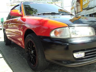 ขาย E-CAR Mitsubishi Lancer สีแดงฝาดำ แต่งรอบคัน ไม่เคยชน ราคาถูก รูปที่ 1