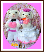 ตุ๊กตาแต่งงานหมีคู่รัก รูปที่ 1