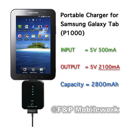 จำหน่ายแบตเตอรี่สำรองซัมซุงกาแล็คซี่แท็บ ที่ชาร์จพกพา samsung galaxy tab external battery รูปที่ 1