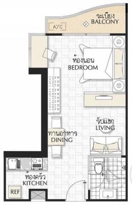 Supalai River Place: Studio + 1 Bath, 40 Sq.m, 29th fl for Rent รูปที่ 7