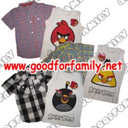 ขายเสื้อเชิ้ต shirt Angry birds  แองกี้เบิร์ด แองกรี้เบิร์ด แองกรี้เบิด แองกรีย์เบิร์ด เสื้อคอปก เสื้อเชิ้ต เสื้อแขนสั้น รูปที่ 1