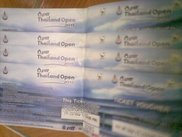 บัตร PTT Thailand Open 2011 รูปที่ 1