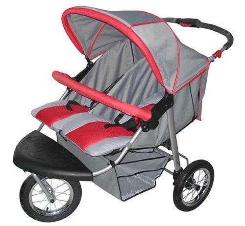 Lowest Price Double Jogging Stroller w Front Swivel Wheel รูปที่ 1