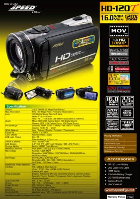 SALE SPEED HD-120T High Definition DV Camera รูปที่ 7