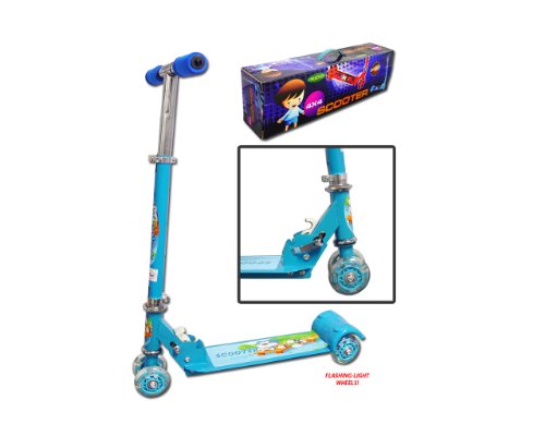 Cheap Best Buy Baby Kids Kick Razor Scooter Flashing Lights 4 Wheels - Blue Red or Pink รูปที่ 1