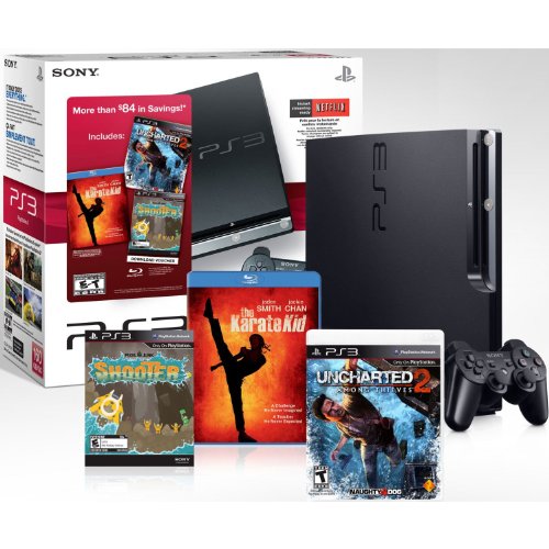 Cheap Price Best Buy PlayStation 3 160 GB Black Friday Bundle w Uncharted 2 Karate Kid Blu-Ray รูปที่ 1