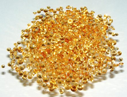 บุษราคัม (Yellow Sapphire) 8-15 เม็ด/กะรัต  ไฟดี เนื้อดี ทำแหวน สร้อยข้อมือ หรือสร้อย รูปที่ 1