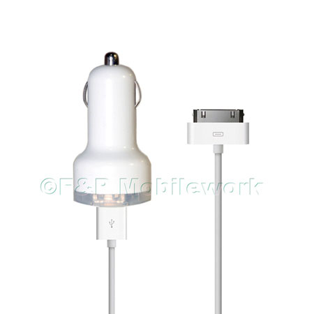 ขายที่ชาร์จในรถยนต์ราคาถูกสุดๆ Dual USB Mini Car Charger 2.1A + Apple USB Cable iPhone iPod iPad ชาร์ตไอโฟน ไอพอด ไอแพด รูปที่ 1