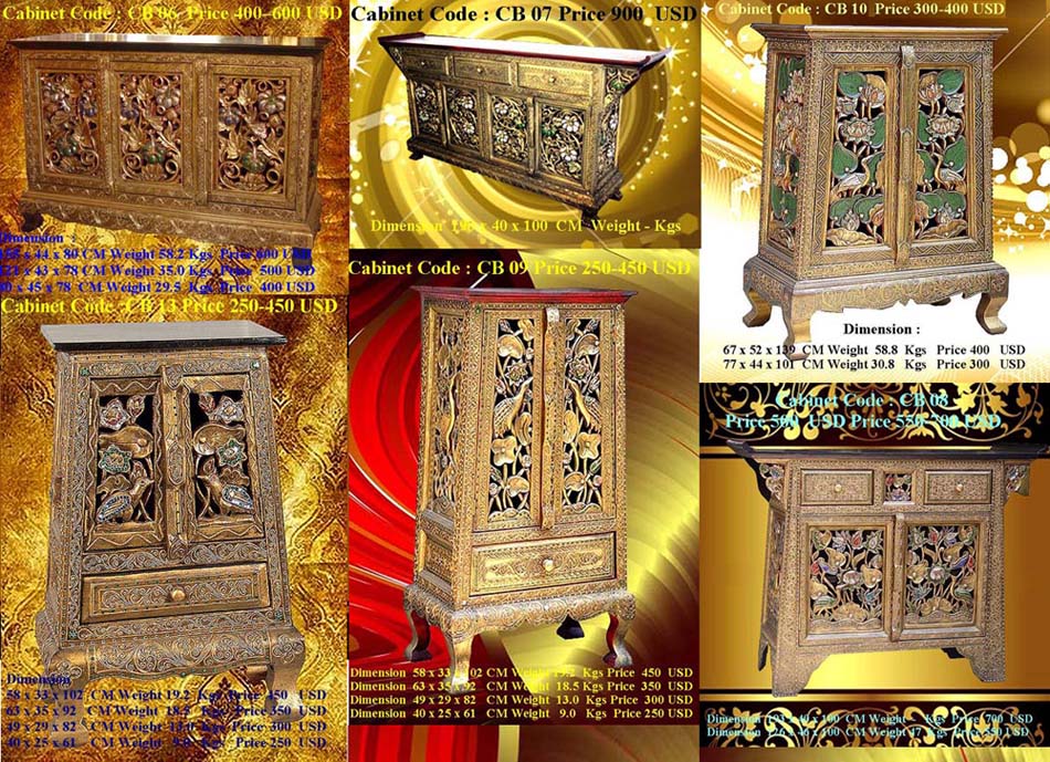 *** จำหน่ายตู้เก็บของสไตล์ไทยที่งดงาม Thai Art Cabinets *** รูปที่ 3