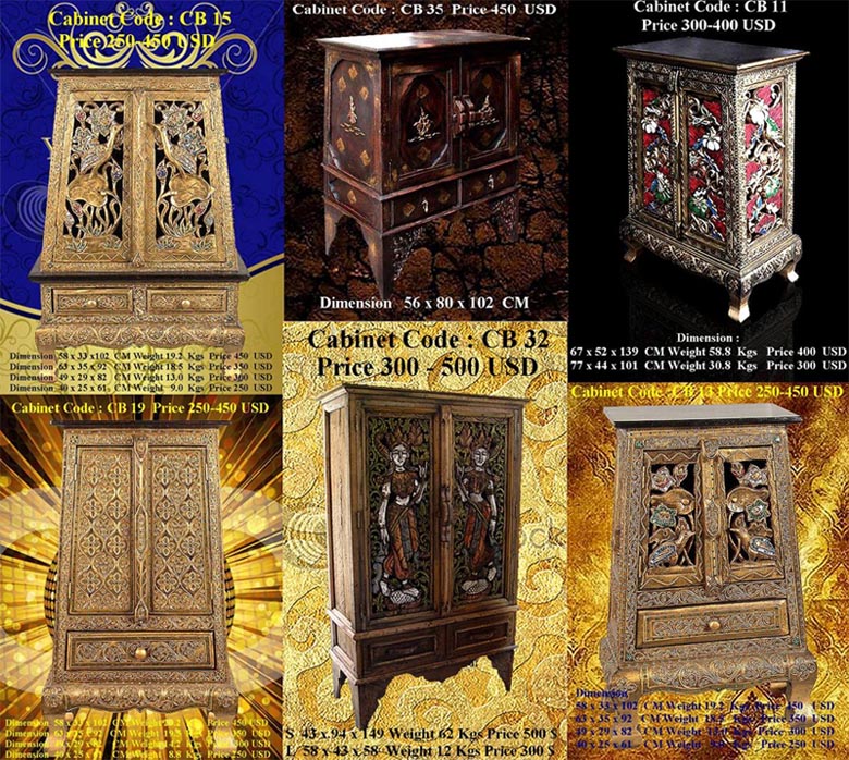 *** จำหน่ายตู้เก็บของสไตล์ไทยที่งดงาม Thai Art Cabinets *** รูปที่ 5