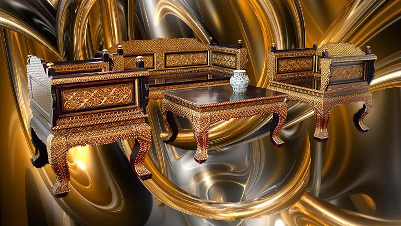 ** จำหน่าย เก้าอี้ และชุดห้องรับแขก สไตล์ไทยสวยหรู Thai Antique Chair & Living set ** รูปที่ 7