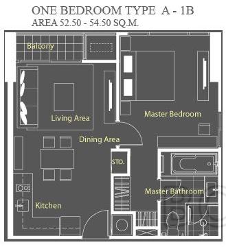 Quattro: 1 Bed + 1 Bath, 54 Sq.m, 25th fl for Sale รูปที่ 7