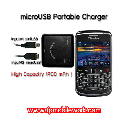 ขายที่ชาร์ตแบตสำรองแบบพกพา microUSB สำหรับแบล็คเบอรี่ BlackBerry BB Bold 9700 9780 9900 ลดราคาถูกสุดๆ  รูปที่ 1