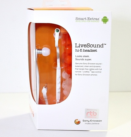 ขาย หูฟัง Sony Ericsson LiveSound™ HI-FI Headset ขาว รูปที่ 1