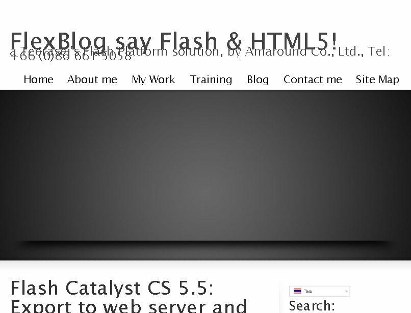 FlexBlog say Flash and HTML5 | เรียนเร็วกับการฝึกอบรม​ Adobe Flash Platform, Adobe Flex, Adobe AIR, Flash Catalyst, Web technology ที่สอนอย่างถูกต้องโดยวิทยากรจากการทำงานจริง บริการที่ปรึกษาด้าน Adobe technology รูปที่ 1