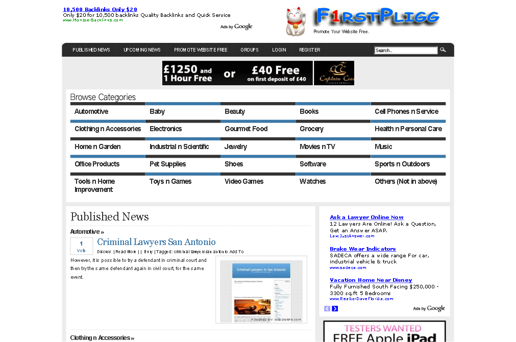 firstpligg.com - โปรโมทเว็บไซต์ฟรี รูปที่ 1