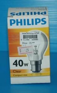 หลอดไฟ Philips 40 วัตต์ ราคา 25 บาท รูปที่ 1