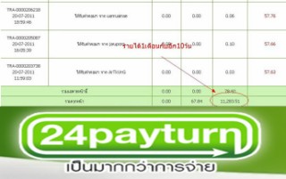 24PAYTURN ลงทุน 350 บาท เดือนแรกรับไปแล้ว 11,000 บาท มีหลักฐานการจ่าย.  รูปที่ 1