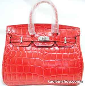 Hermes birkin 10 นิ้ว สีแดง หนังจรเข้แท้  งานHi-end เกรดสูงสุด เหมือนแท้เปะ ทุกจุด รูปที่ 1