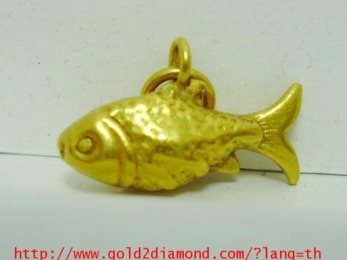 จี้ ปลาทองทอง100 สวยเล็กน่ารัก งานเก่า นน2.22 g รูปที่ 1