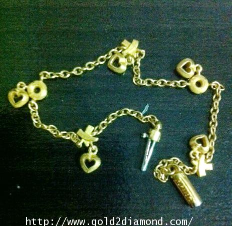 สร้อยข้อมือ ทอง99.99 Prima gold ลายหัวใจตุ้งติ้ง นน.5.95 g รูปที่ 1