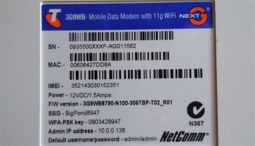 ขาย Bigpond 3G Wireless Router 3G9WB8790 โทรสอบถามพูดคุยกันได้ครับ รูปที่ 1