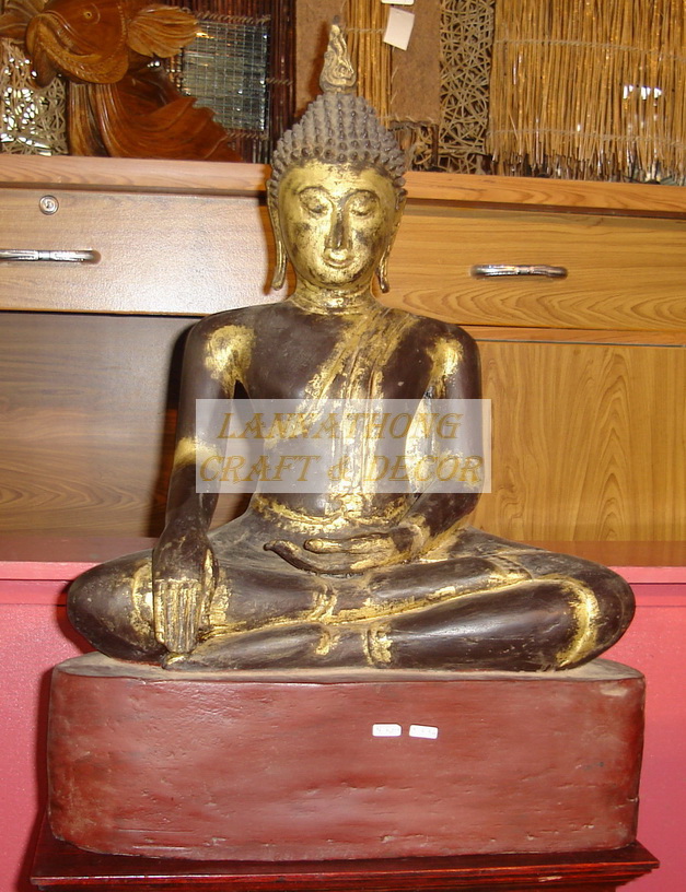 Buddha Sculpture by carved teak wood, Antique Buddha Statues, Carved wood decorative รูปที่ 3