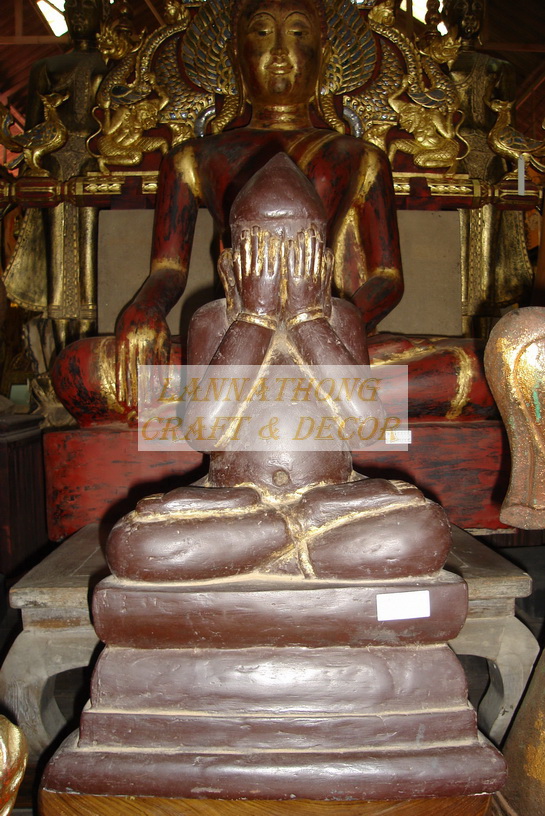 Buddha Sculpture by carved teak wood, Antique Buddha Statues, Carved wood decorative รูปที่ 4