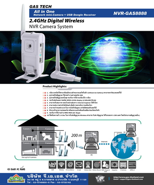 กล้องวงจรปิดแบบไร้สายใหม่ล่าสุด (CCTV Wireless) ราคาถูกสุดๆๆ และโปโมชั่นพิเศษ คลิ๊กที่นี่ที่เดียว!!!! รูปที่ 1