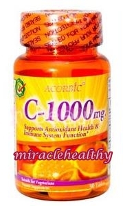 ACORBIC วิตามินซีแท้  C-1000 mg. นำเข้าจากอเมริกา รูปที่ 1