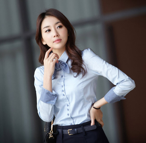 เสื้อเชิ้ตทำงานผู้หญิง สวยแฟนชอบ อินเทรนด์เกาหลี www.beaunat.com รูปที่ 1