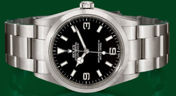 นาฬิกาข้อมือก๊อปเกรดเอ Rolex Men Size Explorer I หน้าปัดดำ สายเต้าหู้ รูปที่ 1
