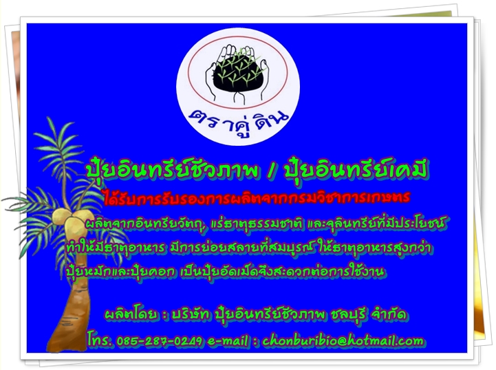 ปุ๋ยอินทรีย์ ปุ๋ยอินทรีย์เคมี ตรา คู่ดิน ได้รับการรับรองจากกรมวิชาการเกษตร รูปที่ 7